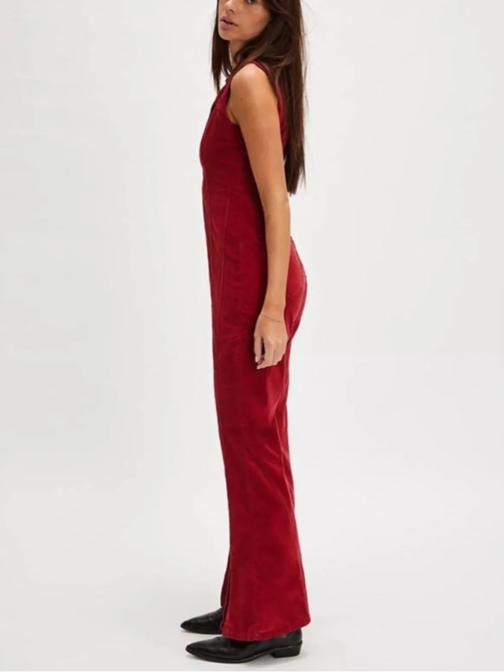 NEW FREE PEOPLE Ring the Alarm Corduroy Sleeveless collar Jumpsuit sz XS